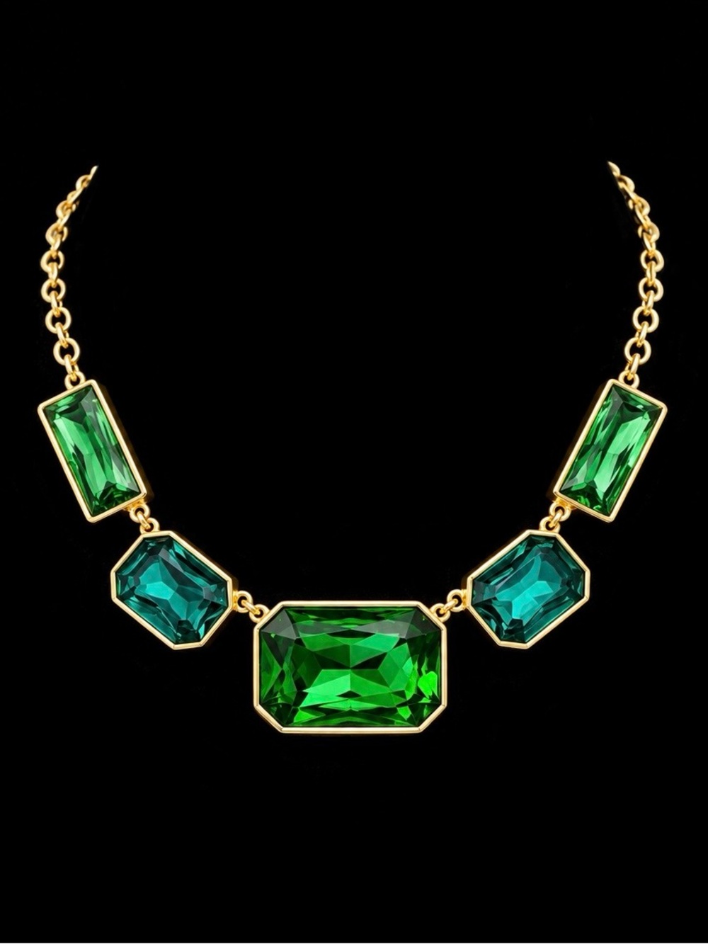 Green Emerald Statement Necklace - Brand Unspecified